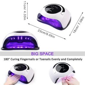 img 1 attached to 💅 UV LED Nail Lamp, High-Powered 120W Gel Nail Polish Dryer for Faster and Efficient Nail Drying with 4 Timer Settings, User-Friendly Touch Screen and Portable Handle, Auto Sensor Nail Art Light Instrument for Fingernail and Toenail Care