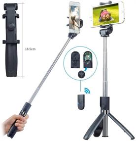 img 1 attached to Selfie Stick Tripod by SABER: 3-in-1 Extendable Stick with Bluetooth Remote for iPhone, Samsung, Google & More (Black)