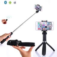 selfie stick tripod by saber: 3-in-1 extendable stick with bluetooth remote for iphone, samsung, google & more (black) logo