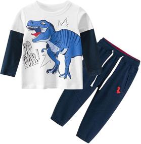 img 4 attached to Adorable Toddler Boys' T-Shirt and Sweatpant Tracksuit Sets - Trendy Clothing Collection