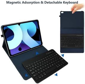 img 2 attached to 📱 Premium Leather iPad Air 4th Gen Keyboard Case (10.9-inch, 2020) with Pencil Holder - Detachable Bluetooth Keyboard for iPad Pro 11 2018 - Stylish Cover for Apple 10.9-inch iPad Air 4 Gen