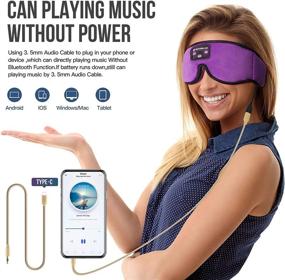 img 1 attached to 🎧 Boodlab Sleep Headphones Bluetooth Sleep Mask: Ultra-Thin HD Stereo Speakers for Side Sleepers, Air Travel, Yoga, Meditation & More!