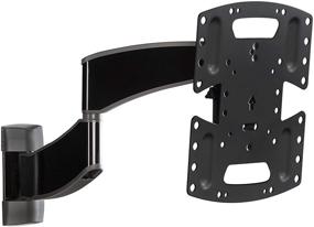 img 4 attached to Premium Full Motion TV Wall Mount for 19-40 inch TVs - Brushed Black Finish with FluidMotion Design for Smooth Extending, Tilting, Swiveling - Low Profile TV Bracket with Easy 3-Step Installation