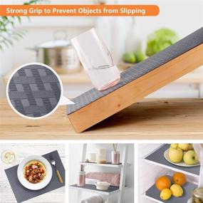 img 1 attached to 📦 Gray Waterproof Shelf Liners for Kitchen Cabinets & Refrigerators - Non-Slip, Oil-Proof Cupboard and Drawer Mats - 11.8 x 59 Inches EVA Material