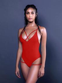 img 1 attached to LAGSHIAN Swimsuit Spaghetti Bathing Swimwear