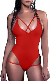 img 3 attached to LAGSHIAN Swimsuit Spaghetti Bathing Swimwear