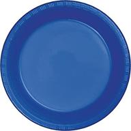 🍽️ enhanced seo: cobalt plastic lunch plates - pack of 20 by creative converting touch of color logo