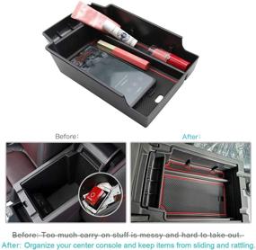 img 3 attached to CDEFG Center Console Accessory Organizer for Blazer 2019-2021 Red Armrest Box - Premium ABS Material Insert Tray