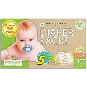 img 4 attached to 👶 Conveniently Scented Baby Diaper Bags with Handle Ties - 300 Count Mega Pack