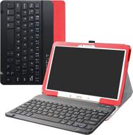 🔴 red pu leather wireless keyboard case for samsung galaxy tab s 10.5 sm-t800 sm-t801 sm-t805 t807 tablet - bige slim stand cover with removable wireless keyboard логотип