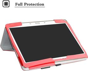 img 2 attached to 🔴 Red PU Leather Wireless Keyboard Case for Samsung Galaxy Tab S 10.5 Sm-t800 Sm-t801 Sm-t805 t807 Tablet - Bige Slim Stand Cover with Removable Wireless Keyboard