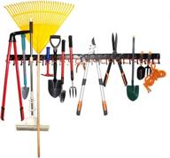 🔧 metal garden tool organizer for garage - 68 inch adjustable storage system for rakes, brooms, and yard tools logo