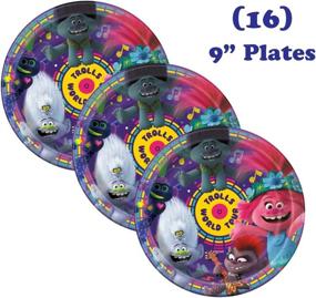 img 2 attached to 🎉 Trolls Themed Birthday Party Pack - Tablecover, Plates, Cups, Napkins, Candles - Serves 16