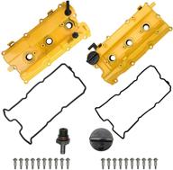 🔧 mitzone upgraded yellow aluminum valve covers (front & rear), compatible with 2002-2009 nissan altima maxima murano quest infiniti i35 vq35de 3.5l… logo