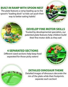 img 2 attached to 🦕 Dinosaur Combo Utensil Set and Plate for Toddlers, Infants, Babies, and Kids - Constructive Eating Set Made in USA with Safety Tested, Green Materials