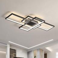 💡 78w led ceiling light fixture, black square acrylic flush mount ceiling lamp for bedroom living room kitchen office, okes modern, neutral light 4000k, 35.4-inch logo