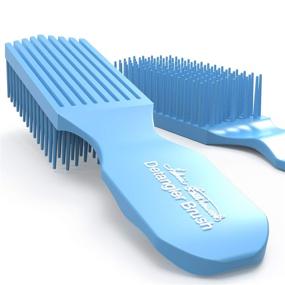 img 2 attached to Turquoise Blue Detangler Brush by Felicia Leatherwood - For Kinky, Curly, Wavy Type 4c or Straight Hair - Tame Tangles and Smooth Coils - Pain-Free Grooming for All Ages