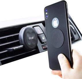 img 4 attached to 🚗 Olixar Air Vent Phone Holder for Car: Strong Hold on Bumpy Roads - Easy Installation (Magnetic Stickers Included) - Universal - Black