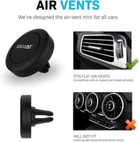 img 2 attached to 🚗 Olixar Air Vent Phone Holder for Car: Strong Hold on Bumpy Roads - Easy Installation (Magnetic Stickers Included) - Universal - Black