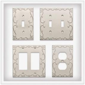 img 1 attached to 🔲 Satin Nickel Classic Lace Single Decorator Wall Plate/ Switch Plate/Cover by Franklin Brass W35072-SN-C: Stylish and Functional Design