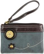 chala double zip wallet wristlet women's handbags & wallets for wristlets logo