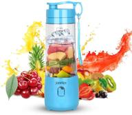 🍹 blue portable blender for shakes and smoothies - personal size, rechargeable mini travel blender with 4000mah battery, 3d six blades, 13.5oz fruit mixer cup for home, sports, outdoor логотип