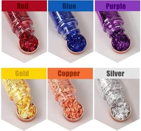 img 2 attached to 🌟 Premium 6-Bottle Set: Gold Flakes for Resin - Metallic Foil Flakes with Tweezers for Resins, Nails, Candles, Crafts (Gold, Silver, Copper, Purple, Blue, Red)