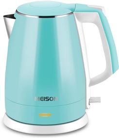 img 4 attached to MEISON Stainless Steel Electric Kettle with Double Wall Interior, Cool 🔌 Touch Teapot Heater, Auto Shut-Off and Boil-Dry Protection, Cordless, 1.5L Capacity, 2-Year Warranty