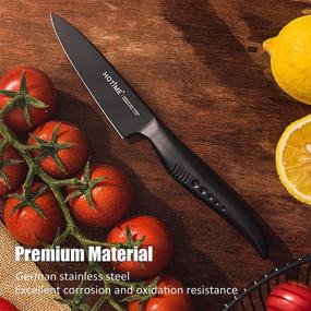 img 2 attached to 3.5-Inch Paring Knife by HOTIME - Sharp Forged German Carbon Stainless Steel Blade - Ideal for Fruits and Vegetables - Ergonomic Handle - Black