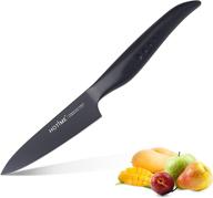 3.5-inch paring knife by hotime - sharp forged german carbon stainless steel blade - ideal for fruits and vegetables - ergonomic handle - black logo