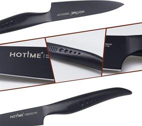 img 3 attached to 3.5-Inch Paring Knife by HOTIME - Sharp Forged German Carbon Stainless Steel Blade - Ideal for Fruits and Vegetables - Ergonomic Handle - Black