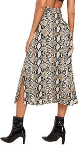 img 3 attached to 🐍 WDIRARA Women's Vintage Snake Skin Print Skirt - Trendy Mid Waist Long Length Fashion