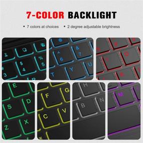 img 2 attached to Fintie Keyboard Case for Samsung Galaxy Tab S5e 10.5 2019: Slim Bluetooth Keyboard, 7-Color Backlit, Black