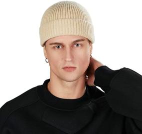 img 2 attached to Warm up Your Winter with ROYBENS 2pcs Swag Wool Fisherman Beanies for Men - Stylish Knit Short Watch Cap Hats