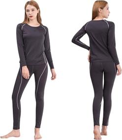 img 4 attached to 🔥 Womens MAXHEAT Fleece Lined Thermal Underwear by FITEXTREME - Optimal Performance Long Johns