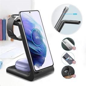 img 1 attached to AgoKud 3 in 1 Wireless Charger: Fast Charging Station for Samsung Galaxy Watch3/2/Gear S3, Buds Pro/Live, S21/S20/Note20