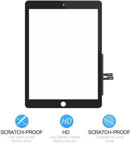 img 2 attached to iPad 6 9.7-inch 2018 Touch Screen Digitizer Replacement with Adhesive, Tools, and Tempered Glass - A1893 A1954 Glass Repair Parts (No LCD, No Home Button)
