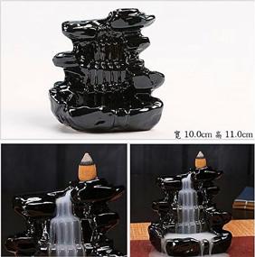 img 2 attached to 🏯 T2C Backflow Censer Tower Holder Aroma Goods Smoke Cone Burner with Ceramic Glaze Incense - 10CM×11CM