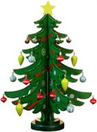 🎄 freci mini wooden christmas tree desktop decoration for xmas home decor - green логотип