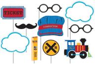 🎉 all aboard party props by creative converting - assorted photo booth props (10-piece set), multicolor, various sizes logo