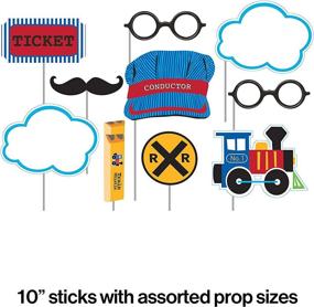 img 1 attached to 🎉 All Aboard Party Props by Creative Converting - Assorted Photo Booth Props (10-Piece Set), Multicolor, Various Sizes