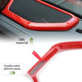 img 2 attached to Red ABS A-Pillar Speaker Decoration Cover Trim Stickers - Car Interior Accessories for 2018-2019 Jeep Wrangler JL/JLU - RT-TCZ