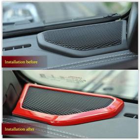 img 3 attached to Red ABS A-Pillar Speaker Decoration Cover Trim Stickers - Car Interior Accessories for 2018-2019 Jeep Wrangler JL/JLU - RT-TCZ