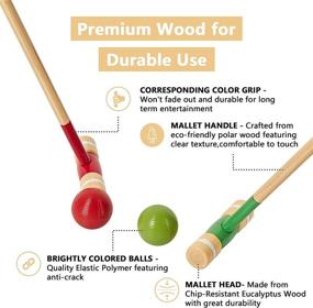 img 2 attached to SpeedArmis 8 Players Croquet Set: Regulation Size with Rubber Wood Mallets, Colored PE Ball & Wickets – Fun Lawn Game for Kids, Teens, and Adults