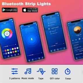 img 1 attached to PHOPOLLO 65.6ft Bluetooth LED Strip Lights - Flexible Phone-Controlled Strip Lights with 24 Keys Remote for Bedroom, House, and Holiday Decoration