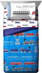 img 3 attached to ✨ Jay Franco Trend Collector All Aboard 5 Piece Twin Bed Set - Includes Comforter & Sheet Set - High-Quality Fade Resistant Microfiber Bedding - Ultra Soft & Durable