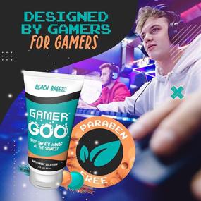 img 2 attached to 🎮 Геймерское гель-антиперспирант для рук Gamer Goo - Защита от пота, Не липнущий лосьон для быстрого высыхания, улучшенный хват для геймеров, крем для рук для геймеров и спортсменов, аромат бриза пляжа, 1,7 унции.