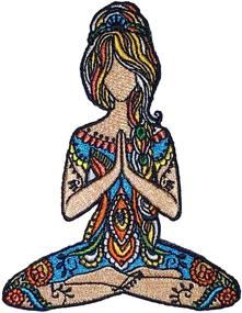 img 1 attached to 🌸 Lotus Namaste Iron On Embroidered Patch for Yoga Enthusiasts