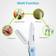 🔪 portable folding travel pocket paring knife - multi-function stainless steel fruit peeler with vegetable peeling blade and bottle opener - compact kitchen tool for camping, outdoor activities - green logo