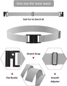 img 3 attached to 👖 Invisible Belts for Women - Pack of 6 No Show Adjustable Stretch Elastic Belts with Flat Buckle for Jeans, Pants, and Dresses (Double-Sided Buckle, Plastic)